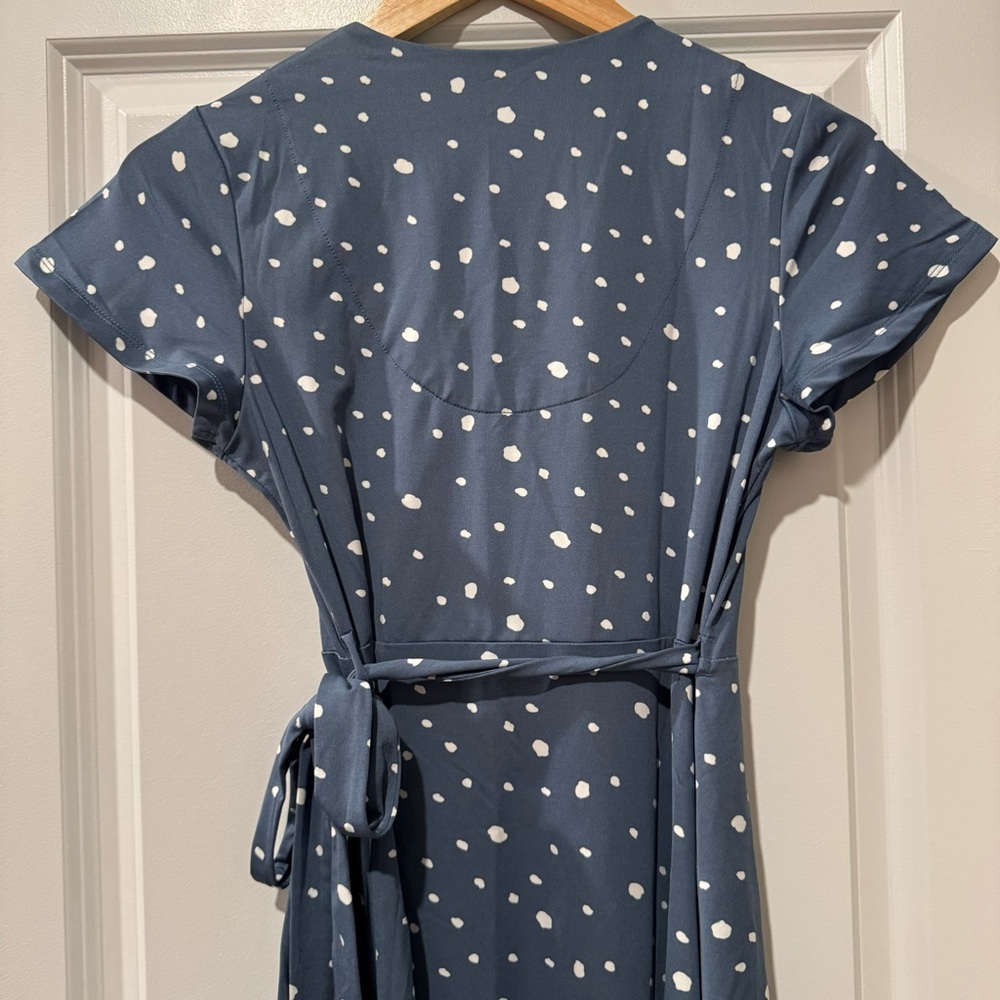RIPE MATERNITY Liv Maternity Wrap Dress Blue XS - Picture 12 of 13